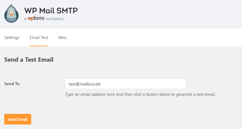 Envoie d'un email test